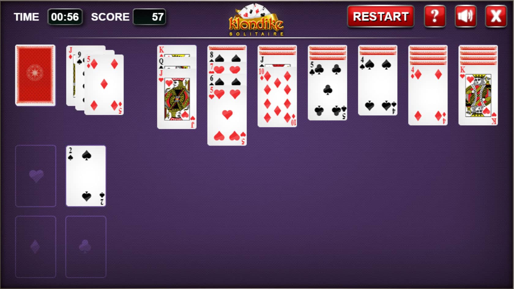 klondike 3 turn green felt solitaire